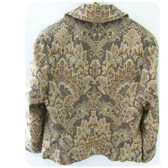 Focus 2000 Size16W Jacquard fabric Jacket w/ rhinestone buttons NWOT - Picture 2 of 10